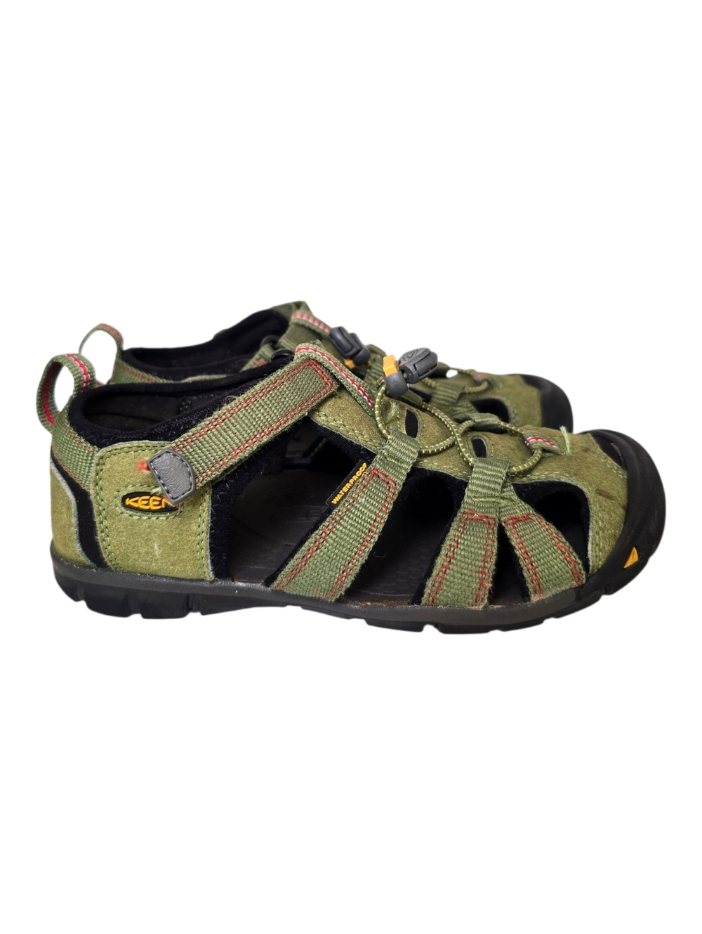 Keen Seacamp II CNX Youth Size 2 Bronze Green Chili Pepper Sandals Water Shoes